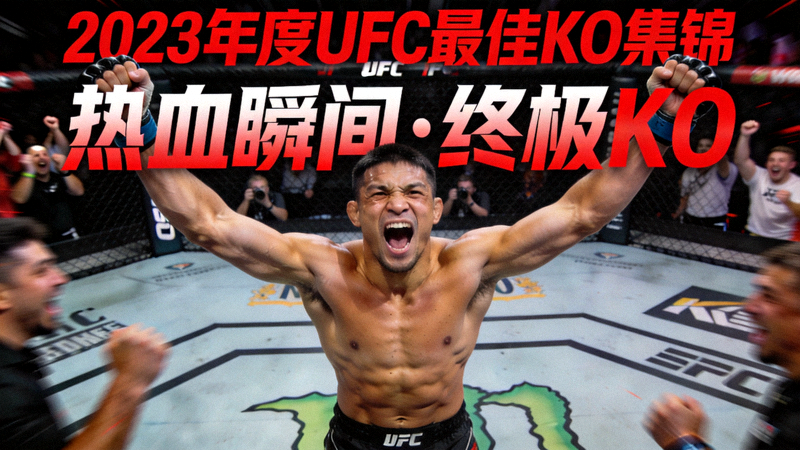 2023年度UFC最佳KO集锦封面，选手庆祝胜利瞬间