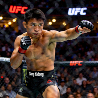UFC雏量级选手宋亚东比赛瞬间，充满斗志